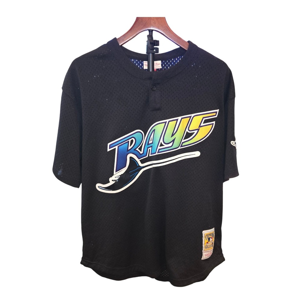 Mitchell & Ness Jersey Mens XL Black Wade Boggs Tampa Bay Devil Rays 1998 Mesh